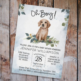 Åh, grabben! Hämta babyskor för Hund med valpar me Inbjudningar