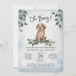 Åh, grabben! Hund Baby Shower Inbjudningar