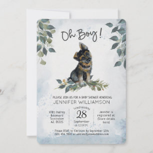 Åh, grabben! Hund Baby Shower Inbjudningar