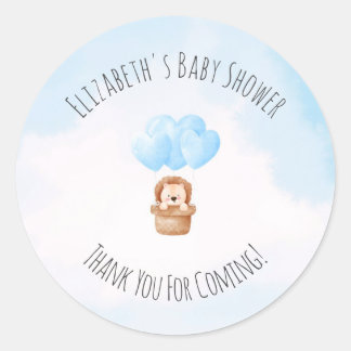 Åh, grabben! Klassisk rund etikett för babyvisning