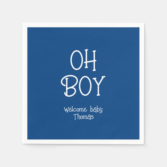 Åh, grabben! Pojbabyduschseringar Pappersservett (Framsidan)