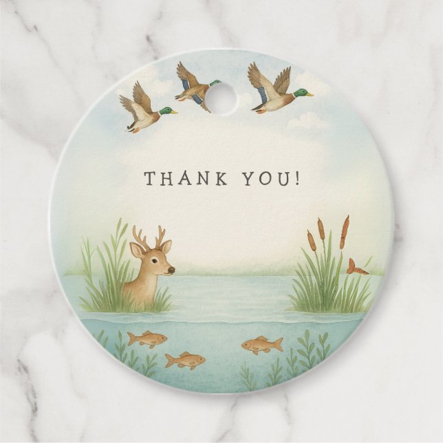 Åh, grabben! Skogsbabyskor Gåvor Etiketter (Framsida)