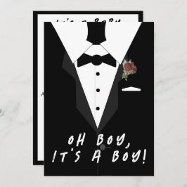 Åh, grabben! Tuxedo Baby Shower Inbjudningar