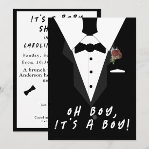 Åh, grabben! Tuxedo Baby Shower Inbjudningar