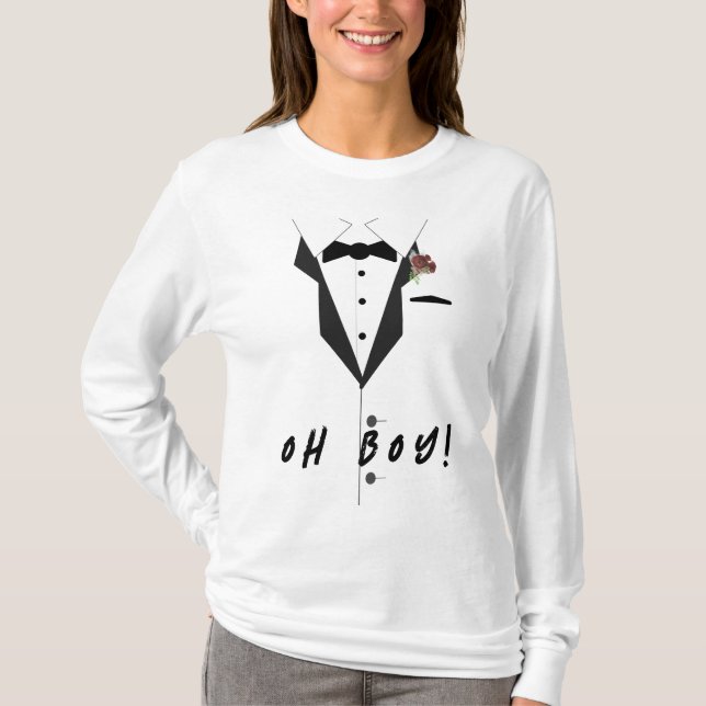 Åh, grabben! Tuxedo Thned T-Shirt (Framsida)