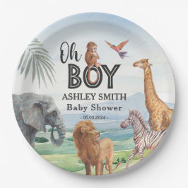 Åh, grabben! Vild Safari Animals Baby Shower