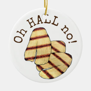 Åh, HALL, nej! Halloumi Grilled Cheese Foodie Julgransprydnad Keramik