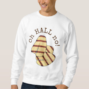 Åh, HALL, nej! Halloumi Grilled Cheese Foodie Lång Ärmad Tröja