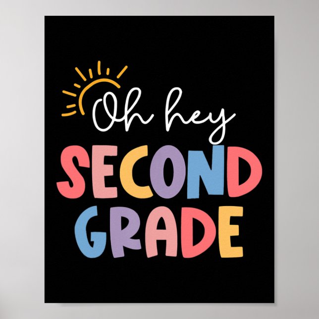Åh hej lärare i andra klass elev 2:a klass tillbak poster (Framsidan)