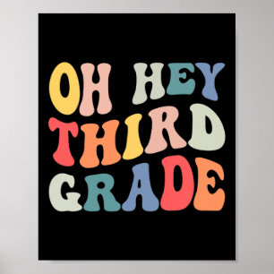 Åh hej tredje klass funky kul tillbaka till skolan poster