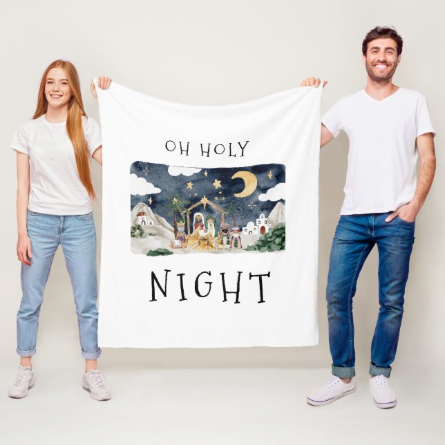 Åh Heliga Natt African American NatiatiatiT Jul Fleecefilt (På plats)