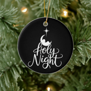 Åh Heliga Natt Familj Jul Nativity Scen Xmas Julgransprydnad Keramik