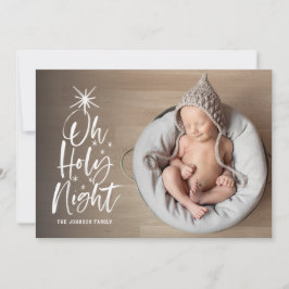 Åh Heliga Natt | Helgdag Birth Announcement Photo Julkort