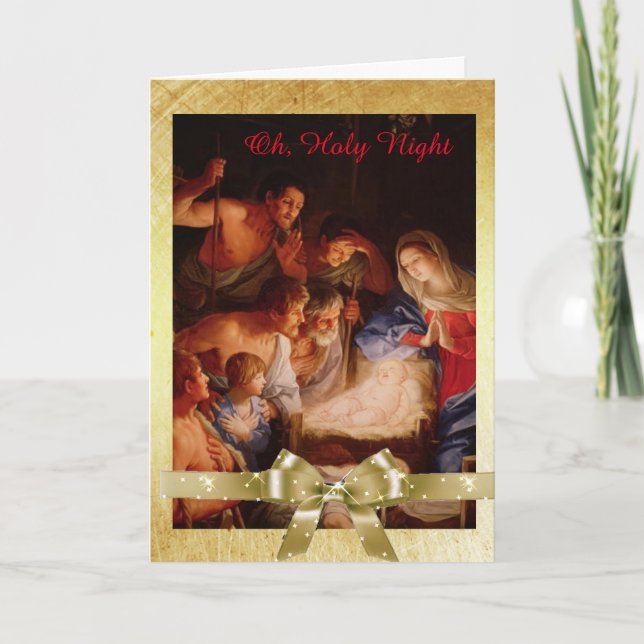 Åh, heliga natt, Jesus, Maria och herdarnas kort (Framsida)