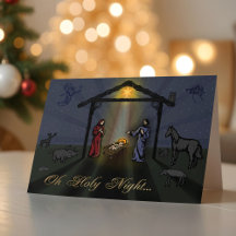 Åh, Heliga Natt Ntivity-julkort