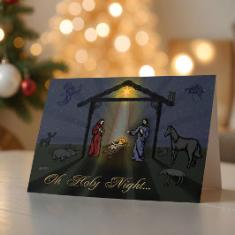 Åh, Heliga Natt Ntivity-julkort Helgkort