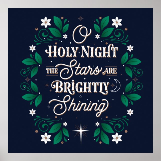 Åh Heliga Natt Poster 24x24 (Framsidan)