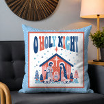 Åh, Heliga Natt Religiösa jultomatiskscen Kudde<br><div class="desc">Heliga Natt Religiösa jultomhet Scene Dekorativ kudde har texten "O Heliga Nght" i modern manustypografi ovanför en jultomatiktscen. Perfekt till julklappar,  juldekaler och mycket annat. Skapat av Evco Studio www.zazzle.com/store/evcostudio</div>