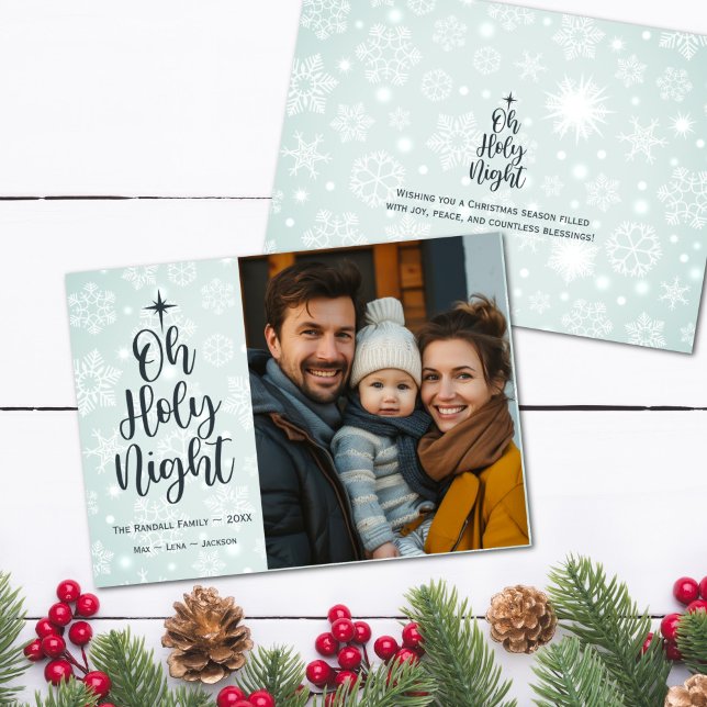 Åh Heliga Nattens Anpassningsbar Religiösa Foto ju Julkort (Oh Holy Night Custom Religious Photo Christmas Card)