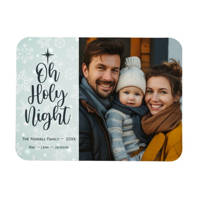 Åh Heliga Nattens Anpassningsbar Religiösa Foto ju Magnet (Horisontell)
