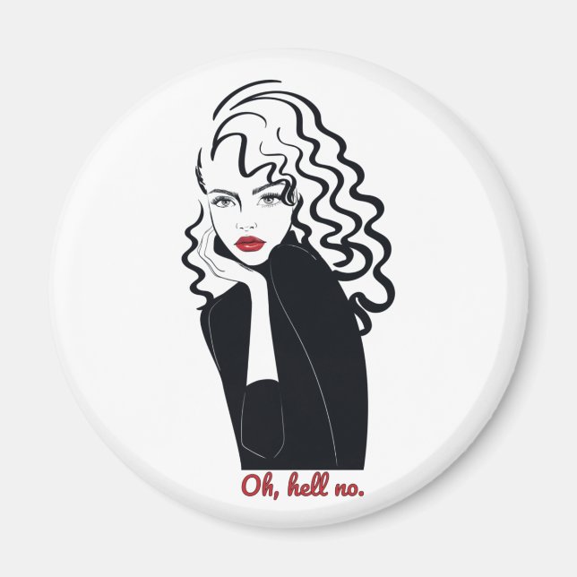 Åh helvetet, ingen konstiny flicka citat magnet (Framsidan)