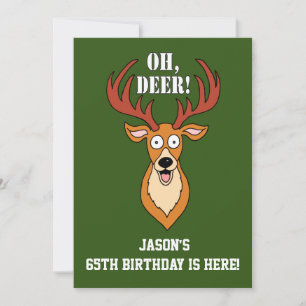 Åh Hjort 65e Birthday Personlig Inbjudan