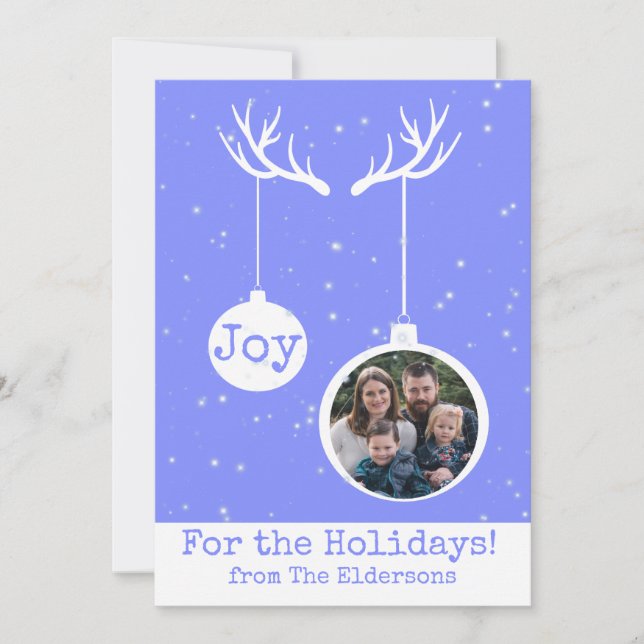 Åh, Hjort, det är julklapp med platt foto Tack Kort (Framsida)