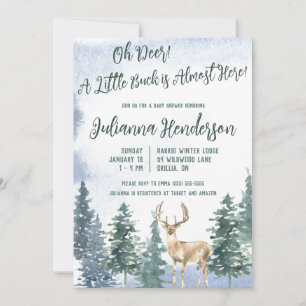 Åh Hjort! En liten Buck är nästan här! Baby Shower Inbjudningar