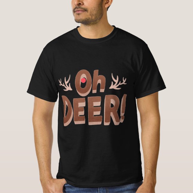 Åh Hjort! Funny Helgdag T Shirt (Framsida)