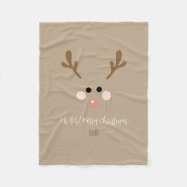 Åh hjort! God jul Fleecefilt