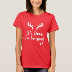 Åh Hjort jag är gravid/julgransgåva T Shirt