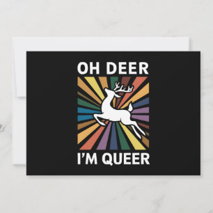 Åh Hjort jag är Queer Rainbow LGBT Pride Gay Lesbi Inbjudningar