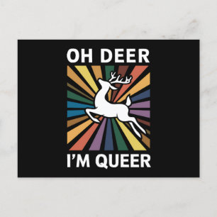 Åh Hjort jag är Queer Rainbow LGBT Pride Gay Lesbi Vykort