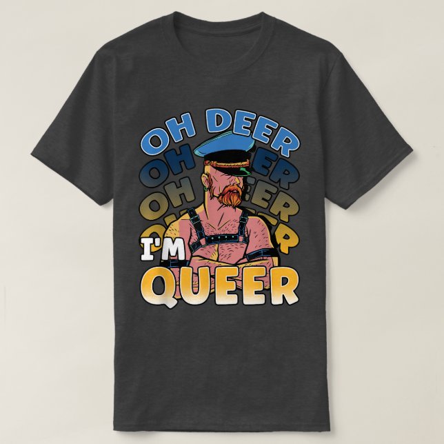 Åh Hjort, jag är Queer Rainbow LGBT Pride  T Shirt (Design framsida)