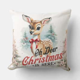 Åh Hjort jul är här Dekorativ kudde