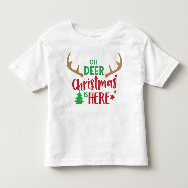Åh Hjort jul är här, Julgran, Antlers T Shirt (Framsida)