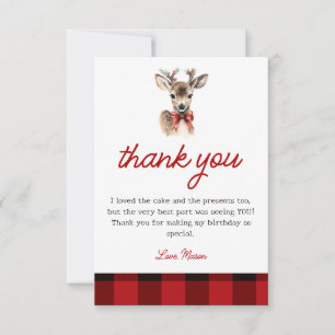 Åh Hjort jul Hjort Birday Tack you Card Kort