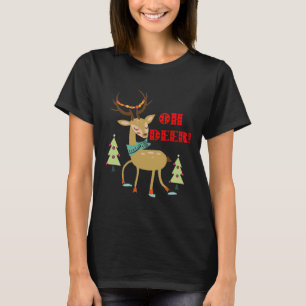 Åh Hjort! Jul Hjort med Träd Gift T Shirt