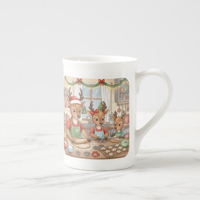 Åh hjort, julen är här! Kaffe kopp Benporslin Mugg (Höger)