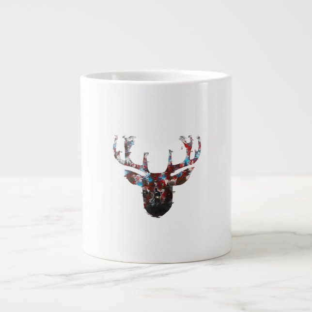 Åh hjort minimal stil  jumbo mugg (Framsidan)