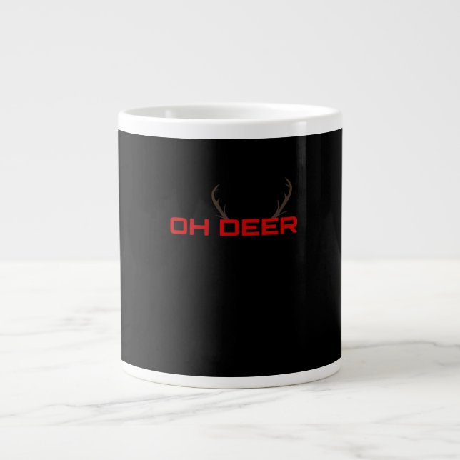 Åh Hjort Minimalistisk Estetisk Känsla  Jumbo Mugg (Framsidan)