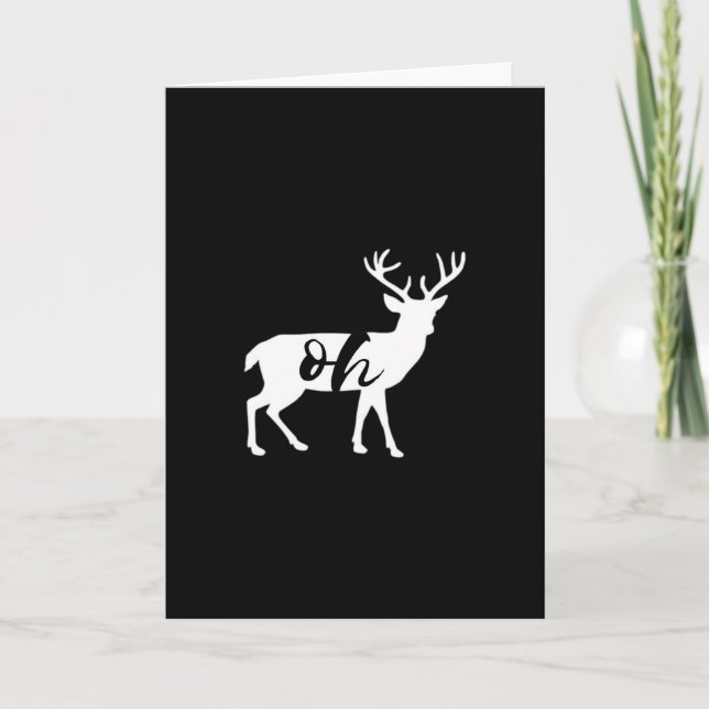 Åh hjort monokrom minimalistisk design kort (Framsida)