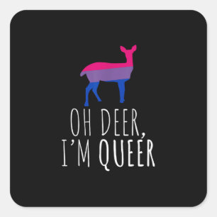 Åh hjort queer bisexuell stolthet gay lesbisk desi fyrkantigt klistermärke