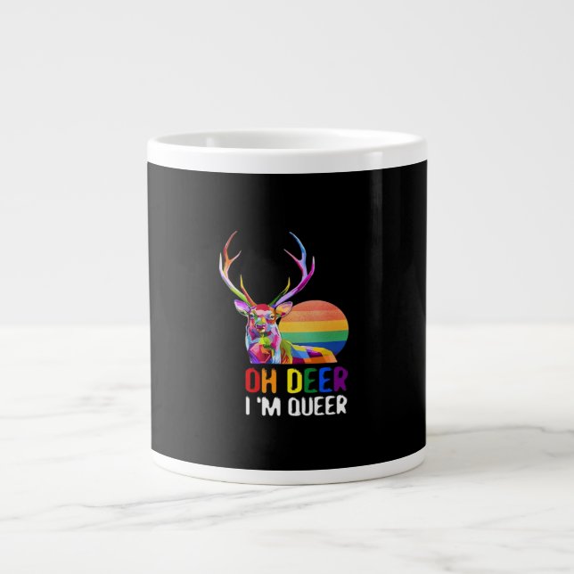 Åh hjort queer minimal modern stil  jumbo mugg (Framsidan)