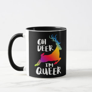 Åh Hjort Queer Pride Minimal Konstnärlig Stil Mugg