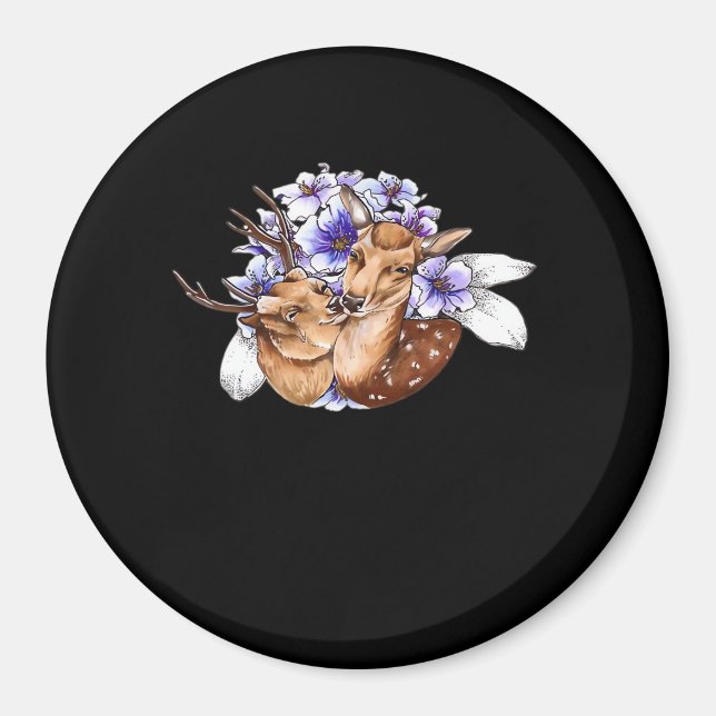 Åh Hjort Ren Minimalistisk Stil  Magnet (Framsidan)