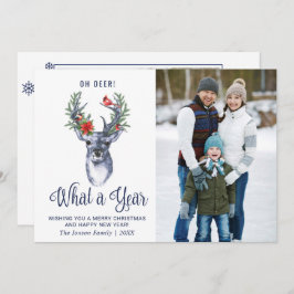Åh Hjort Vad ett år God jul Hälsning PHOTO Julkort