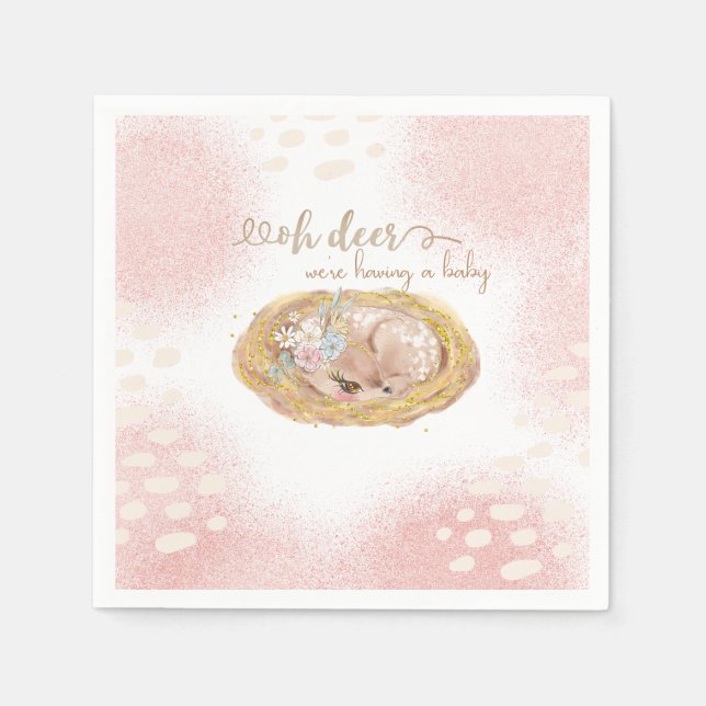 Åh Hjort, vi har en baby Pappersservett (Framsidan)