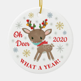 Åh Hjort, vilket år av renar med maskjul Julgransprydnad Keramik