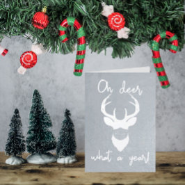 Åh, Hjort, vilket år! Lustig jul Folierat Kort